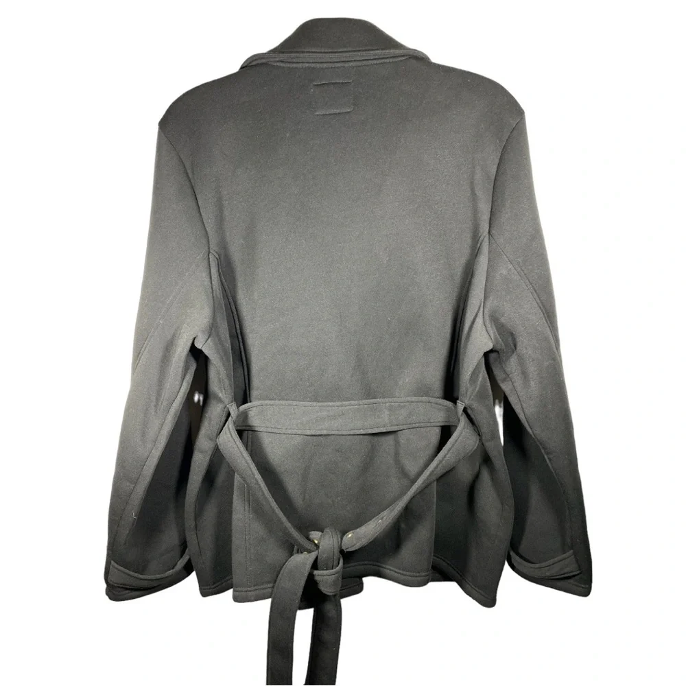 FREE SPIRIT Double Breasted Bomber Jacket With Waist Sash